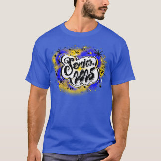 Airbrush Senior 2025 Anpassningsbar Blue & Gult Sh T Shirt
