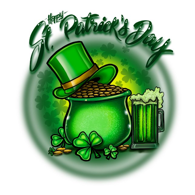 Airbrush St. Patrick's day T-Shirt (Skapare uppladdad)