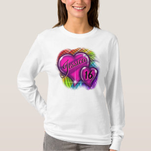 Airbrush Sweet 16 personligs T-Shirt