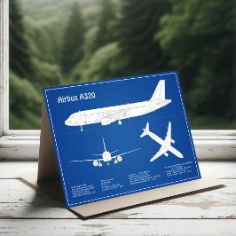 Airbus A320 - Flygplan Blueprint Teckning Plans AB Tack Kort