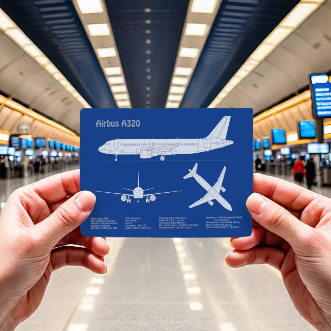 Airbus A320 - Flygplan Blueprint Teckning Plans AB Vykort (Skapare uppladdad)