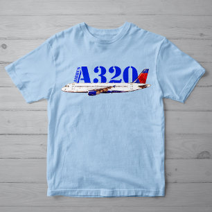 Airbus a320 Flygplan Watercolor teckning T Shirt
