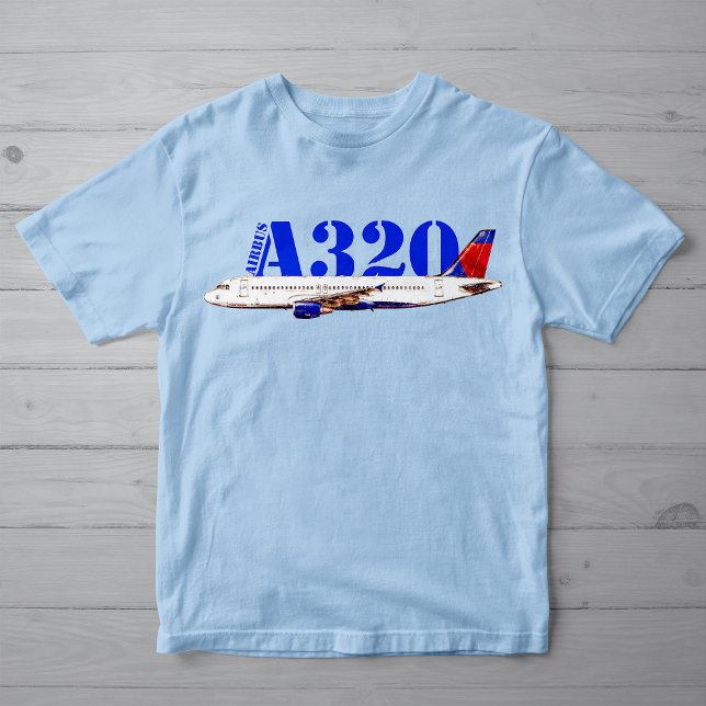 Airbus a320 Flygplan Watercolor teckning T Shirt (Skapare uppladdad)