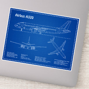 Airbus A320 - Flygplansritning Ritningar Planer AD Klistermärken