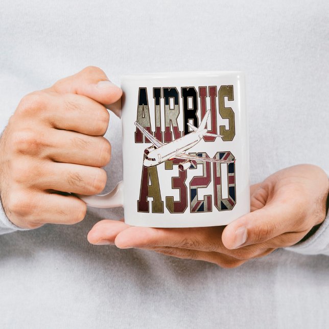 Airbus a320 Jetliner. Vintage European Flags Kaffemugg (Airbus a320 Jetliner. Vintage European Flags. Coffee Mug)