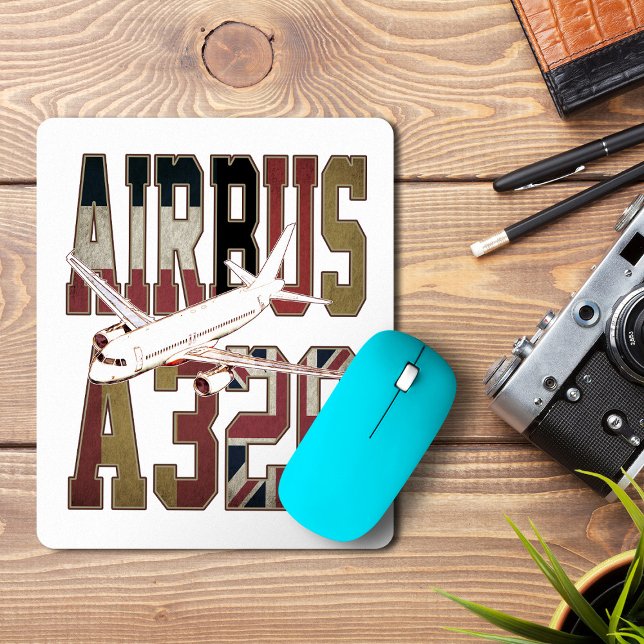 Airbus A320 Jetliner. Vintage europeiska flaggor Musmatta (Airbus a320 Jetliner. Vintage European Flags. Mouse Pad)