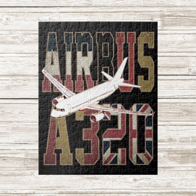 Airbus a320 Jetliner. Vintage Flaggor Pussel (Skapare uppladdad)