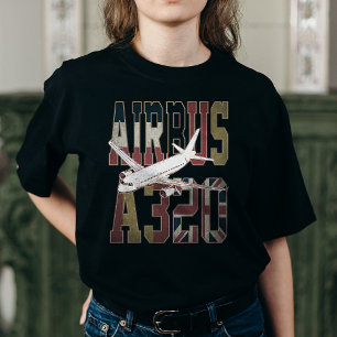 Airbus a320 Jetliner. Vintage Flaggor T Shirt