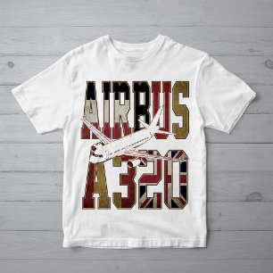 Airbus a320 Jetliner. Vintage Flaggor T Shirt