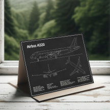 Airbus A320 - Planer för flygplansskiss Teckning P