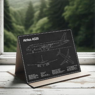 Airbus A320 - Planer för flygplansskiss Teckning P Tack Kort
