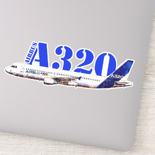 Airbus A320 Vattenfärgsprofil teckning Klistermärken