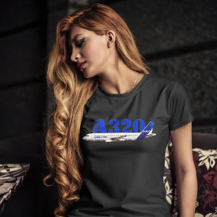 Airbus A320 Vattenfärgsprofil teckning T Shirt