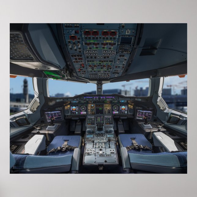 Airbus A380 Cockpit Poster (Framsidan)