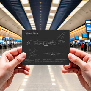 Airbus a380 - Flygplan Blueprint Teckning Plans PD Vykort