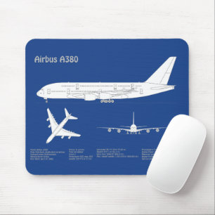 Airbus a380 - Flygplansplan för blåkopia av Teckni Musmatta