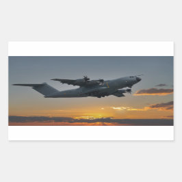 Airbus A400M vid Sunset Bath Towel Set Rektangulärt Klistermärke