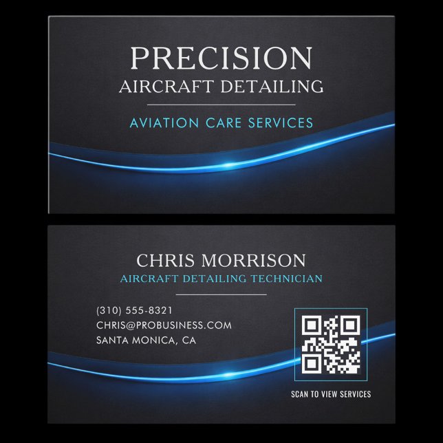 Aircraft Airplane Detailing QR Code Visitkort (Skapare uppladdad)