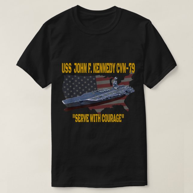 Aircraft Carrier USS John F. Kennedy CVN-79 Vetera T Shirt (Design framsida)