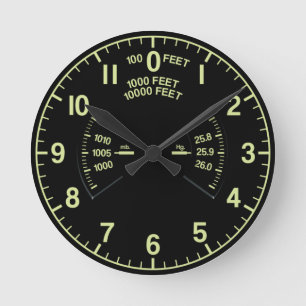 Aircraft clock rund klocka