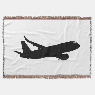 Aircraft Jet Liner Black Silhouette för anpassning Mysfilt