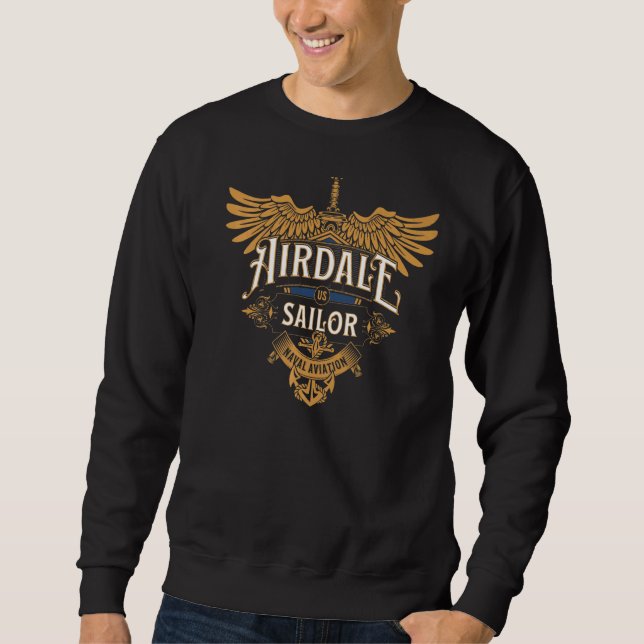 Airdale Sailor Naval Aviation Aircraft Win Lång Ärmad Tröja (Framsida)
