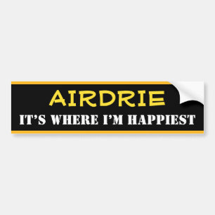 "AIRDRIE" - "IT'S WHERE I'M HAPPIEST" (Kanada) Bildekal
