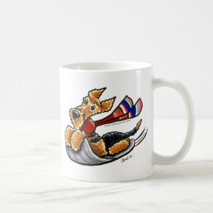 Aire-Sledding Airedale Terrier Kaffemugg