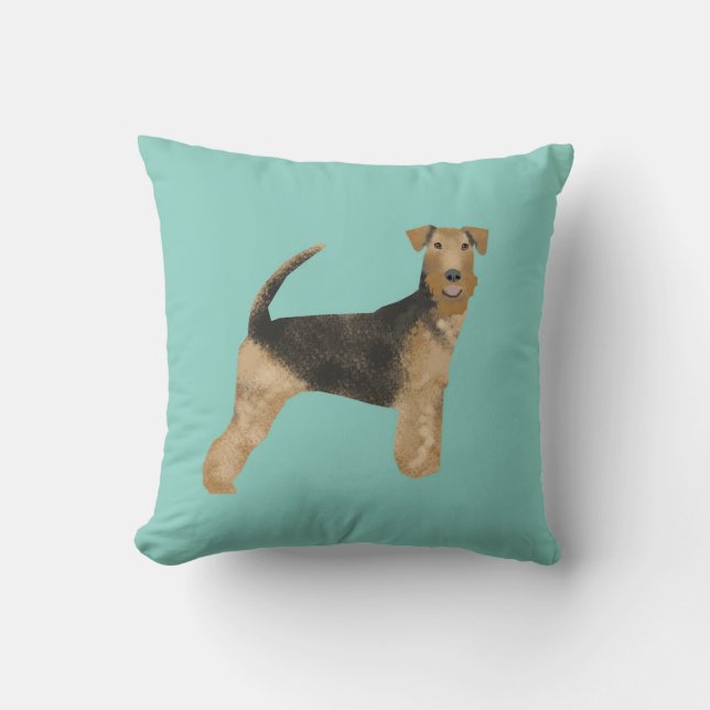 airedale, airedale skräcker, kärlek, hund, kärlek, kudde (Framsida)