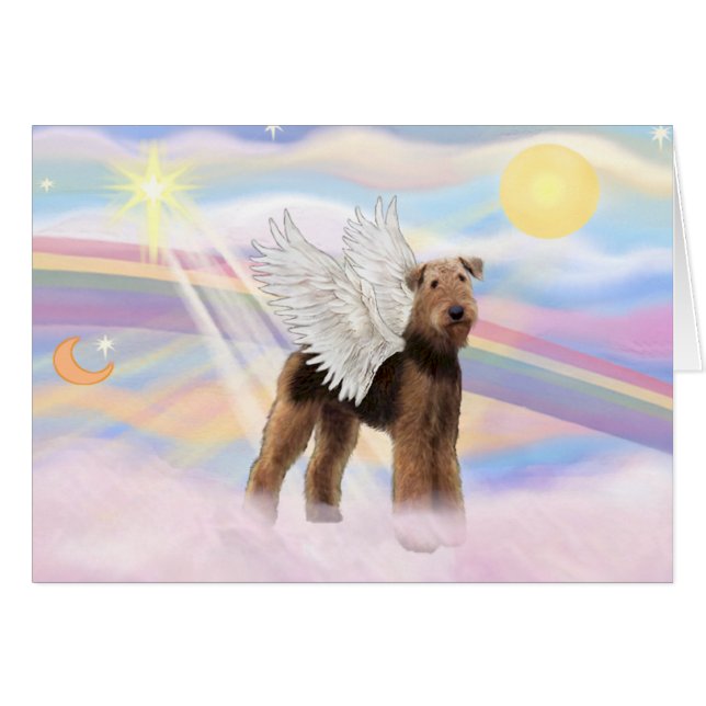 Airedale Angel Hälsningskort (Framsidan Horizontal)