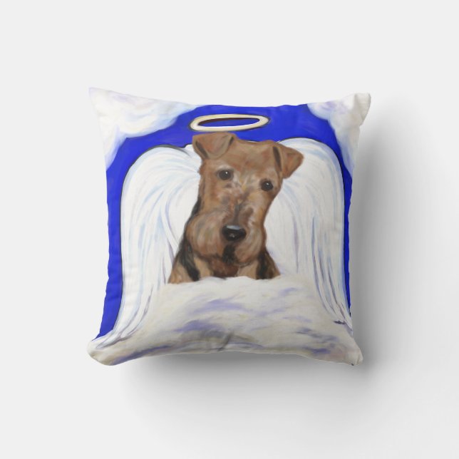 AIREDALE ÄNGEL KUDDE (Framsida)