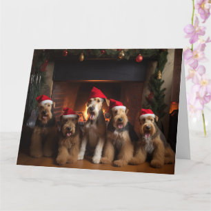 Airedale av julgranen kort