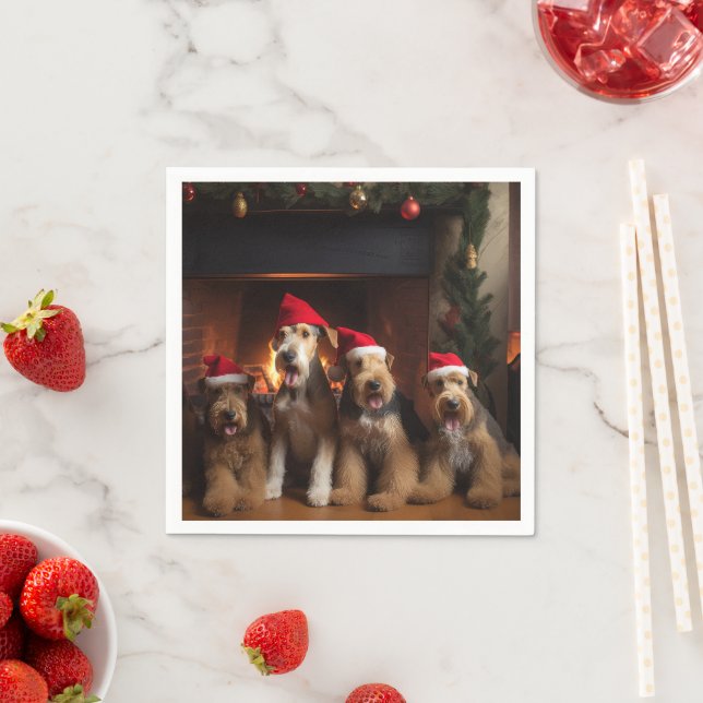 Airedale av julgranen pappersservett (Insitu)