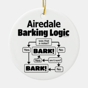 Airedale Barking Logic Julgransprydnad Keramik