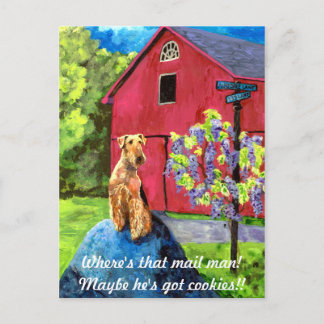 Airedale Barn Postcard Vykort
