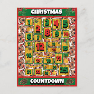 Airedale Dog Countdown Jul Adventskalender Helg Vykort
