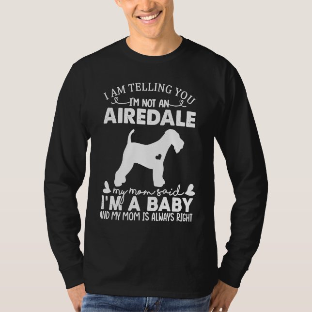 Airedale Dog   For Women Mom Mama Baby Dog T Shirt (Framsida)