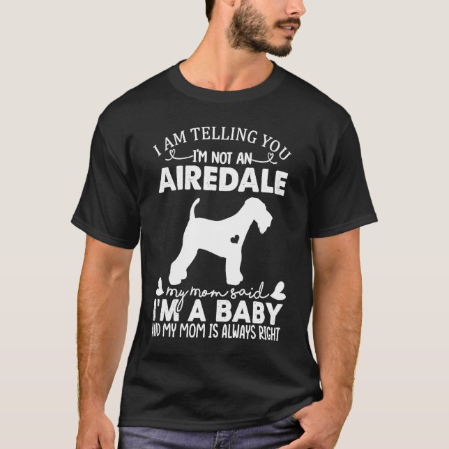 Airedale Dog   For Women Mom Mama Baby Dog T Shirt (Framsida)