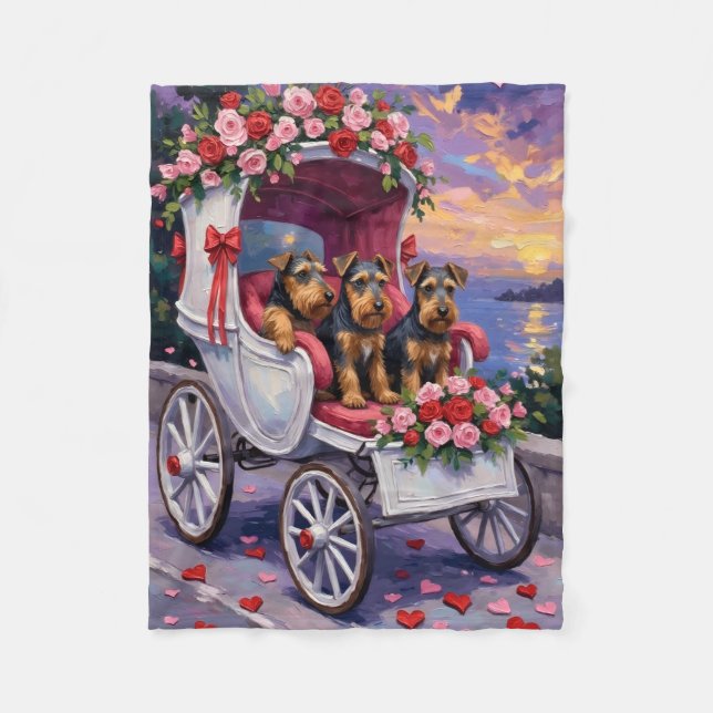 Airedale Dog Valentine's Day  Fleecefilt (Framsidan)