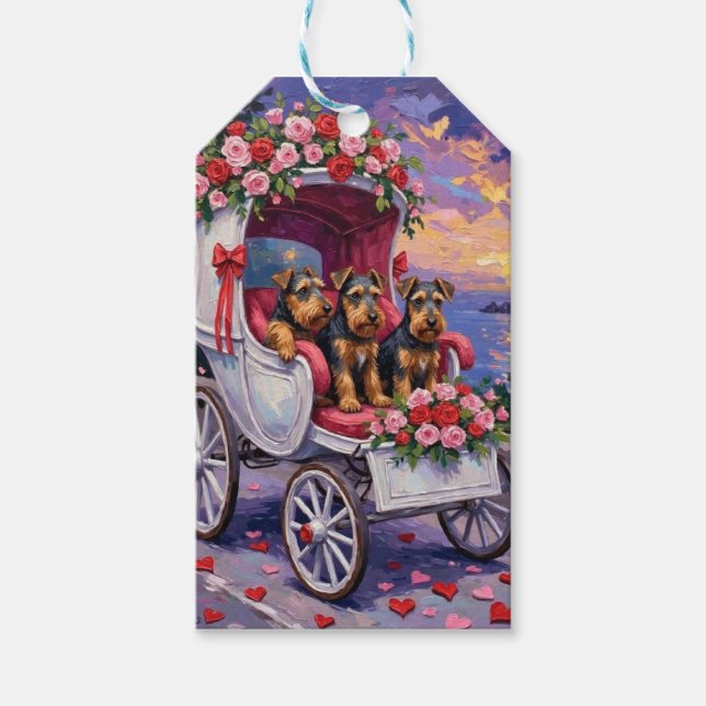 Airedale Dog Valentine's Day  Presentetikett (Framsidan)