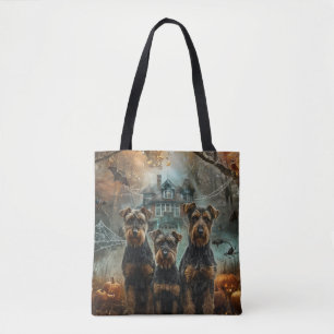 Airedale Halloween Natt Hund Delight Tygkasse