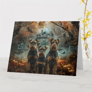 Airedale Halloween Night Doggy Delight Kort