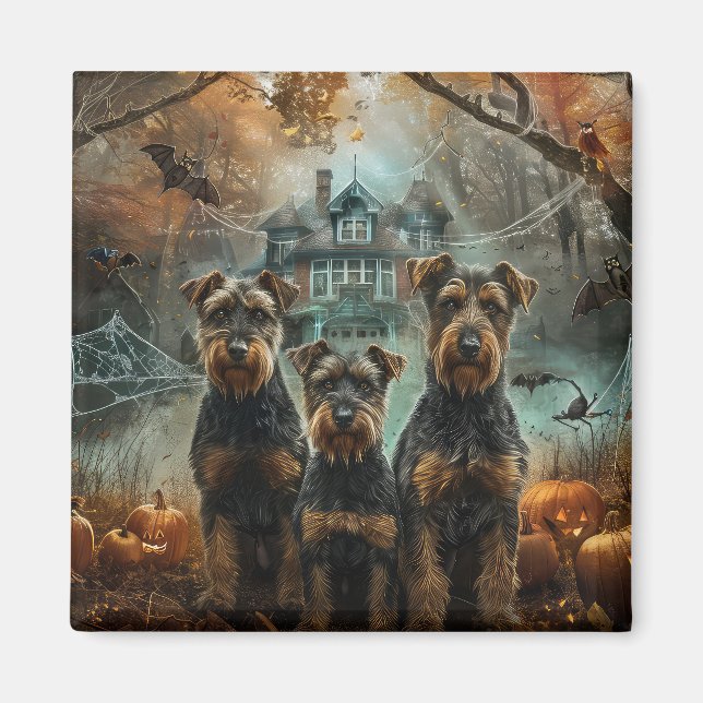 Airedale Halloween Night Doggy Delight Magnet (Framsidan)