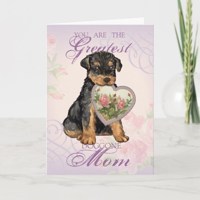 Airedale Heart Mamma Kort (Framsida)