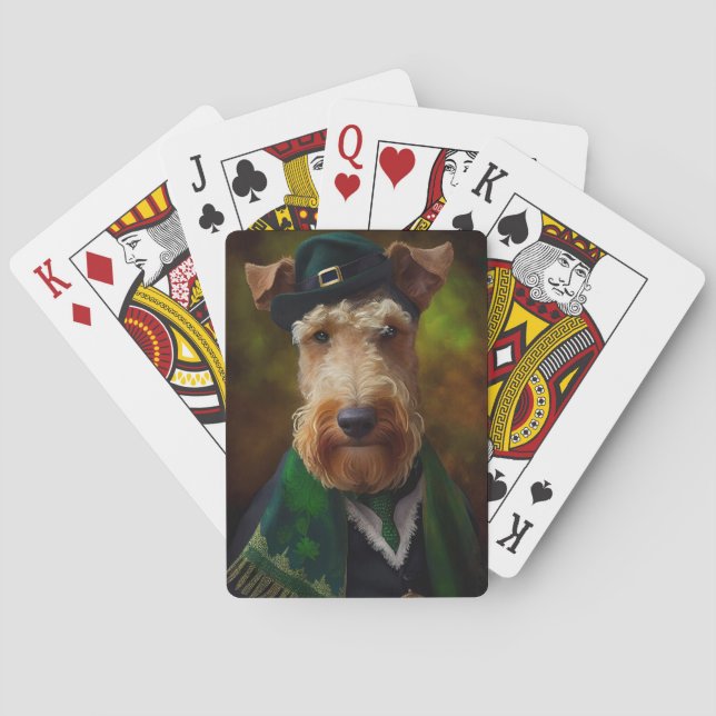 airedale hund in St. Patrick's Day Casinokort (Baksidan)