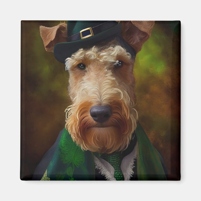 airedale hund in St. Patrick's Day Magnet (Framsidan)