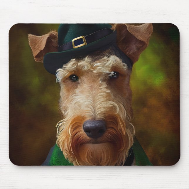airedale hund in St. Patrick's Day Musmatta (Framsidan)