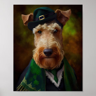 airedale hund in St. Patrick's Day Poster