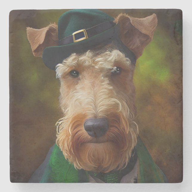 airedale hund in St. Patrick's Day Stenunderlägg (Framsidan)