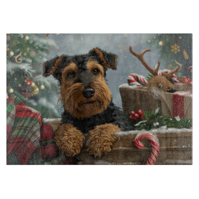 Airedale Hund julfest (Framsidan)